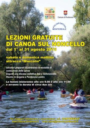 Lezione gratuita di canoa e discesa lungo il fiume Noncello @ PORDENONE; Luogo: Imbarcadero Marcolin - Piazzale Filanda Marcolin