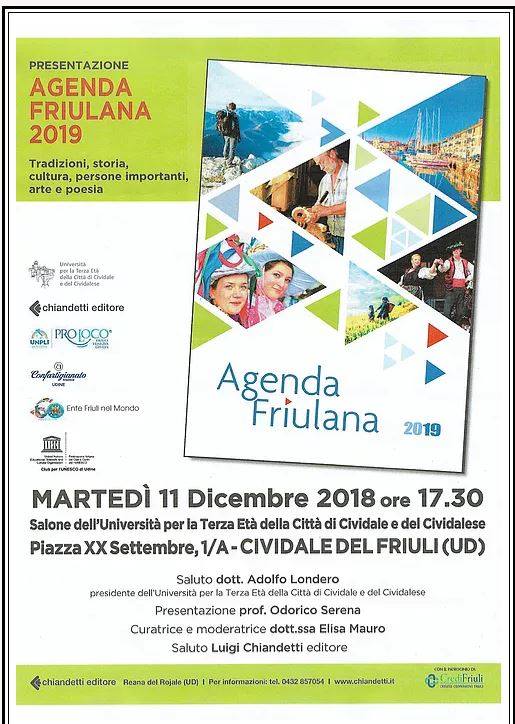 Presentazione "Agenda Friulana 2019" Presentazione "Agenda Friulana 2019"